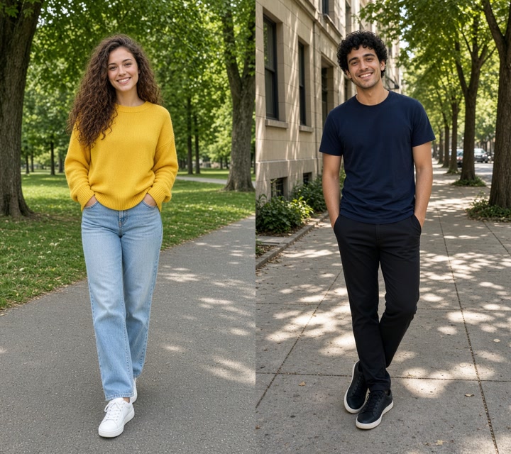 Two AI-made adults in the example input photos